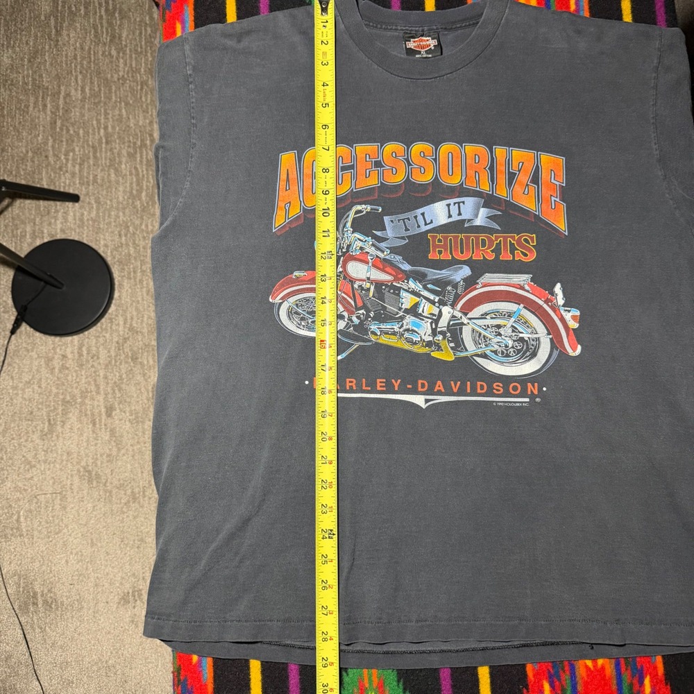 Vintage 1992 Harley Davidson Accessorize Til It Hurts T-Shirt XL Tulsa - Picture 7 of 7